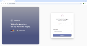Der Login Bildschirm von Via