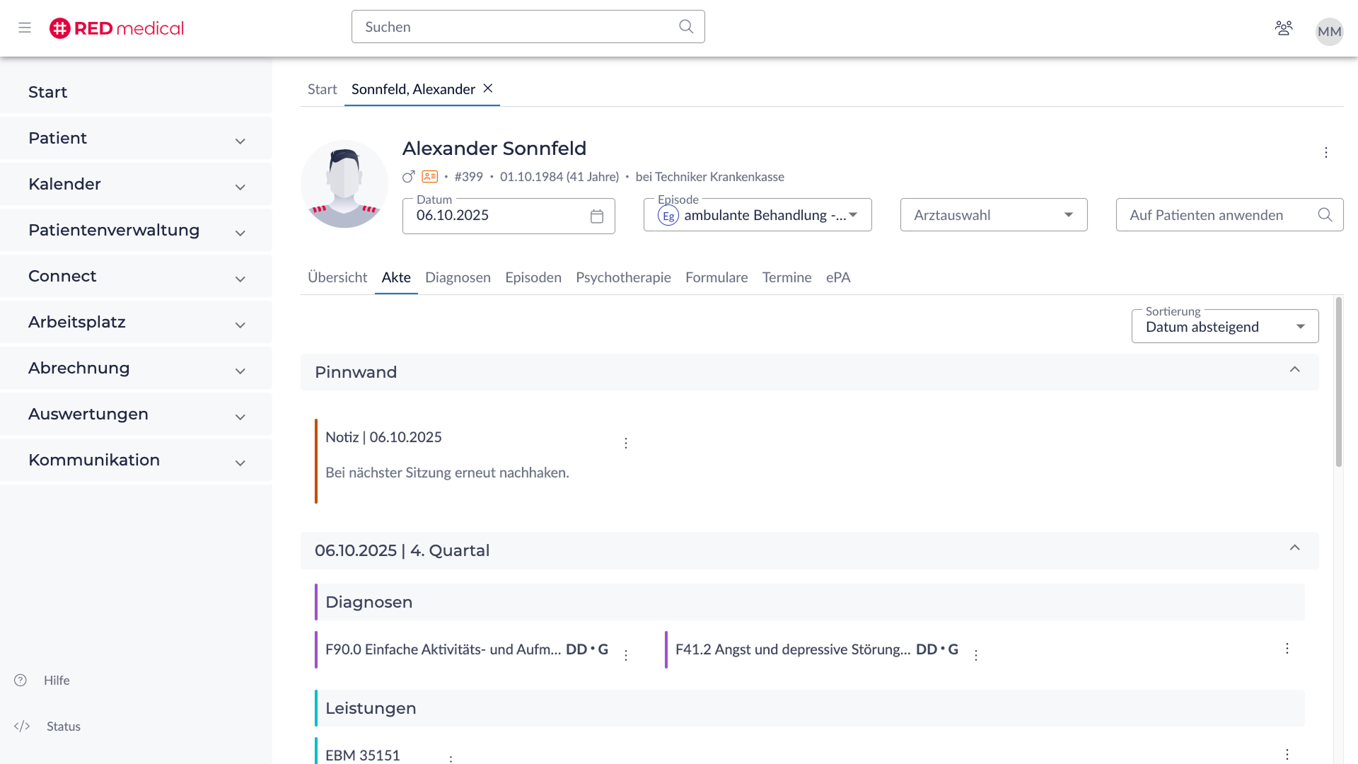 Die Patientenakte in RED medical