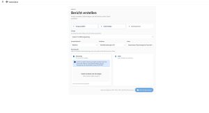 Screenshot der neoscript-Seite „Bericht erstellen" mit einem dreistufigen Prozess: Vorlage auswählen (hier: Fortführungsantrag), Quelle festlegen (Dokumente oder Audio hochladen) und Bericht generieren – mit Dropdown-Feldern für Patientenanrede, Therapieverfahren und Fokus.